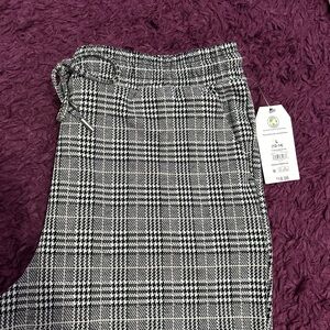 Black and White Casual Plaid Bottoms